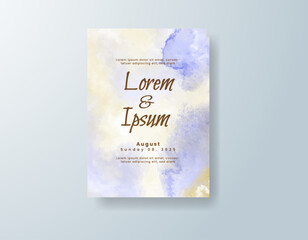 Wedding invitation with abstract watercolor background