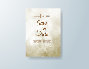 Wedding invitation with abstract watercolor background