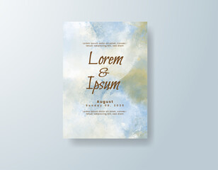 Wedding invitation with abstract watercolor background