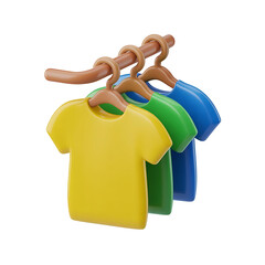 3d clothes laundry icon isolated on transparent background. Png