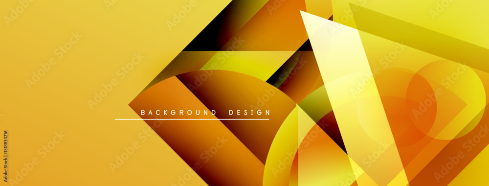 Aufkleber Abstract geometric design. Yellow, orange gradients create dynamic shapes. Modern background suitable for various projects.