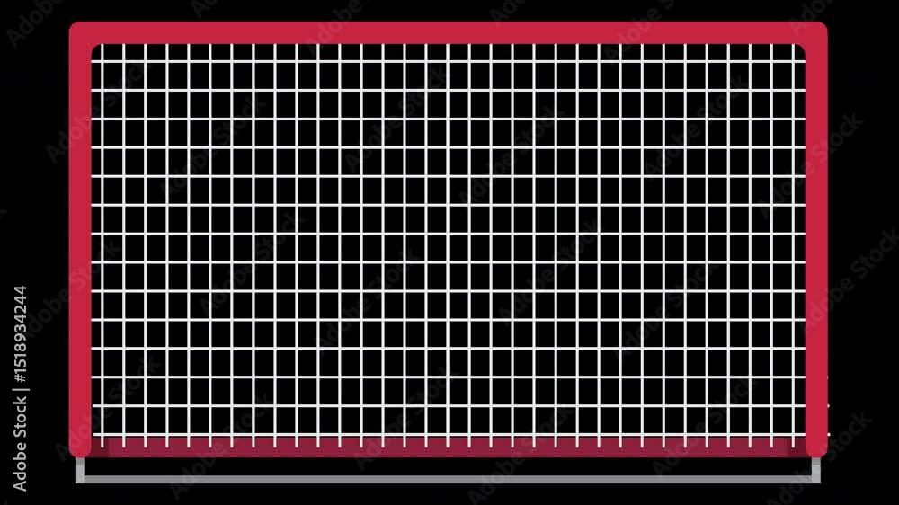 Poster abstract grid formation animated: red frame and white lines on a transparent background