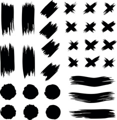 Collection of unique brush stroke shapes, perfect for artistic illustrations