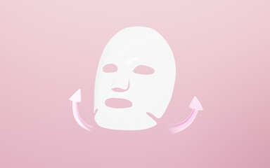Facial skin care mask, hydrating mask, whitening mask, Advertising skincare concept, 3d rendering.