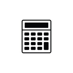 Simple Black and White Calculator Icon on White Background for Math and Finance