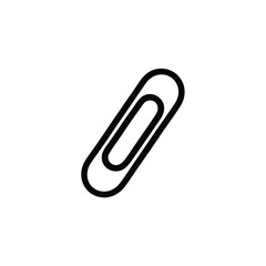 Obraz premium Simple Black and White Illustration of a Single Paperclip, Office Supply Design