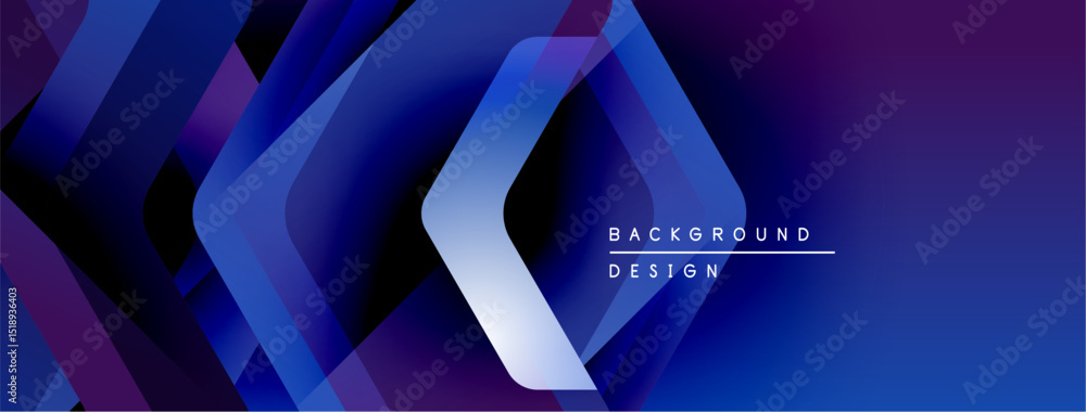 Aufkleber Abstract geometric shapes create dynamic blue purple gradient. Modern design suitable for backgrounds, banners, presentations.