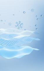 Multiple layers of wave-shaped design for the mattress background, Ice-silk texture mattress.3d rendering.