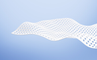Multiple layers of wave-shaped design for the mattress background, Suite for the presentation of diaper, wet wipes, sanitary pads, mattresses and so on. 3d rendering. © 婷婷 季