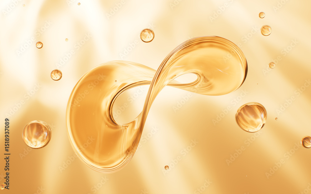 Poster abstract multi-layered glass curve background, 3d rendering.