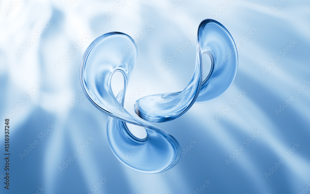 Poster abstract multi-layered glass curve background, 3d rendering.