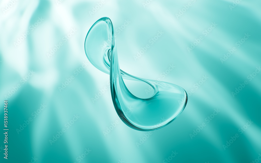 Poster abstract multi-layered glass curve background, 3d rendering.