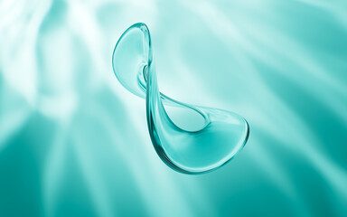 Abstract multi-layered glass curve background, 3d rendering.
