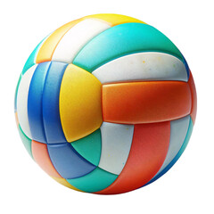 Colorful volleyball ball isolated on transparent background isolated on white background