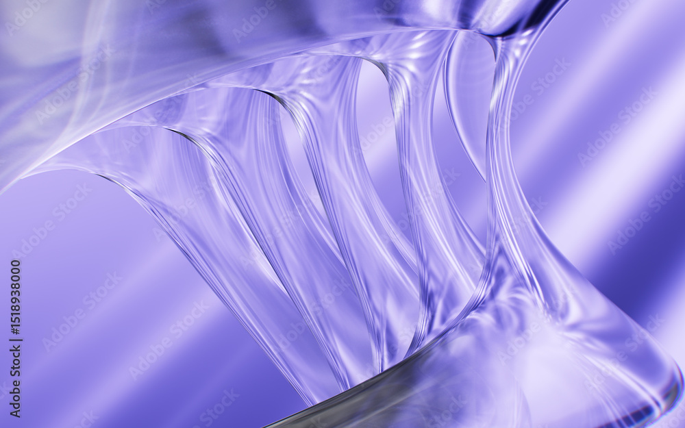 Poster abstract multi-layered glass curve background, 3d rendering.