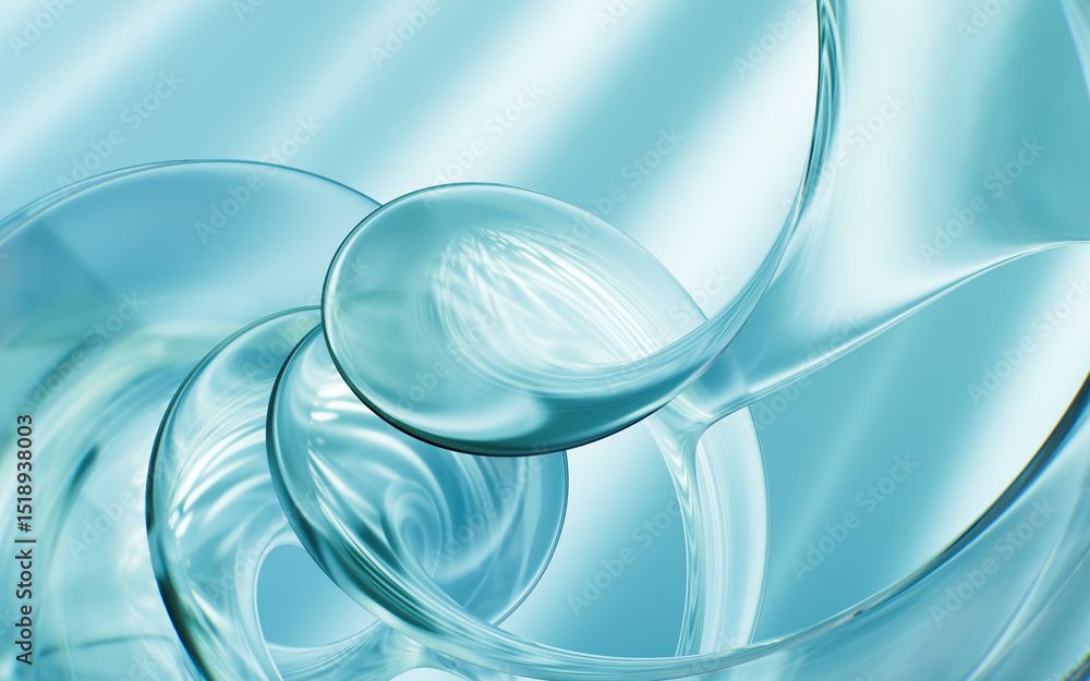 Poster abstract multi-layered glass curve background, 3d rendering.