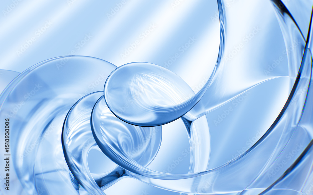 Aufkleber abstract multi-layered glass curve background, 3d rendering.