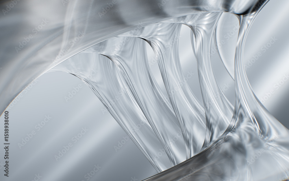 Aufkleber abstract multi-layered glass curve background, 3d rendering.
