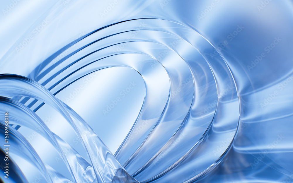 Aufkleber abstract multi-layered glass curve background, 3d rendering.