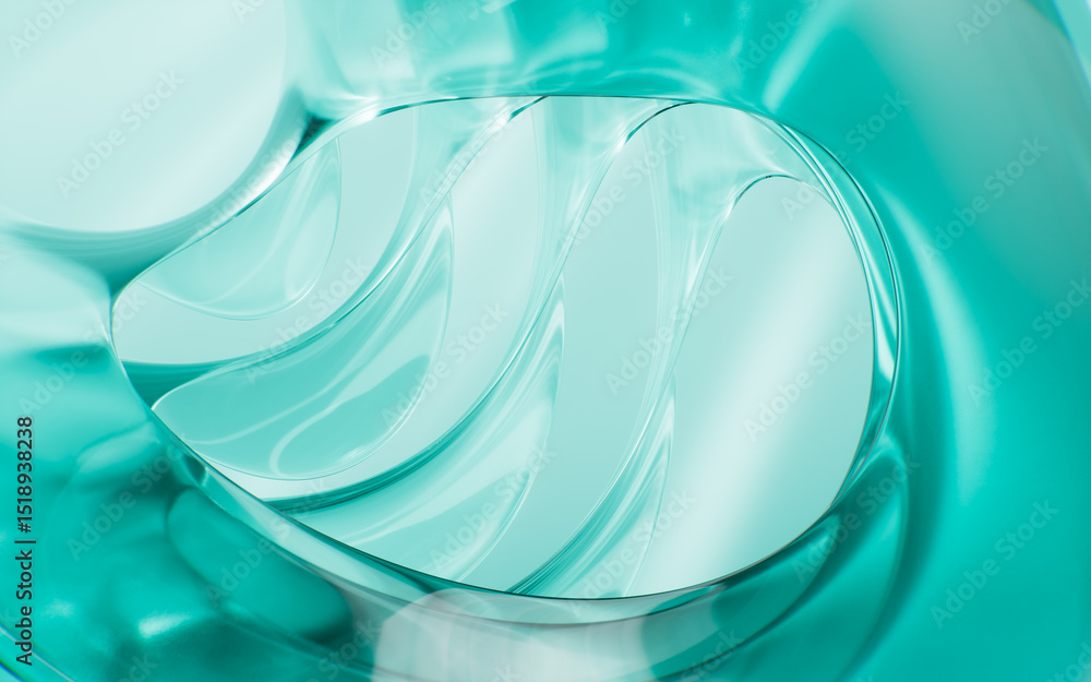 Aufkleber abstract multi-layered glass curve background, 3d rendering.