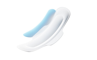 Menstrual pad advertisement, The concept of light and breathable, soft and breathable and so on, 3d rendering.