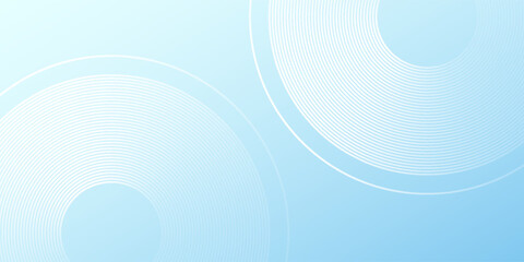 Simple minimalist banner background, pastel colorful, blue and white gradations. Circle effect style abstract simple design art