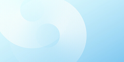 Simple minimalist banner background, pastel colorful, blue and white gradations. Circle effect style abstract