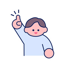 シンプルポップ/左上を指す男性