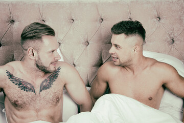 A young couple sorts out their relationship at home.