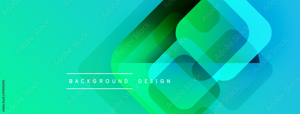 Aufkleber Abstract geometric shapes overlap creating vibrant gradient effect. Modern design suitable for backgrounds, banners, presentations.