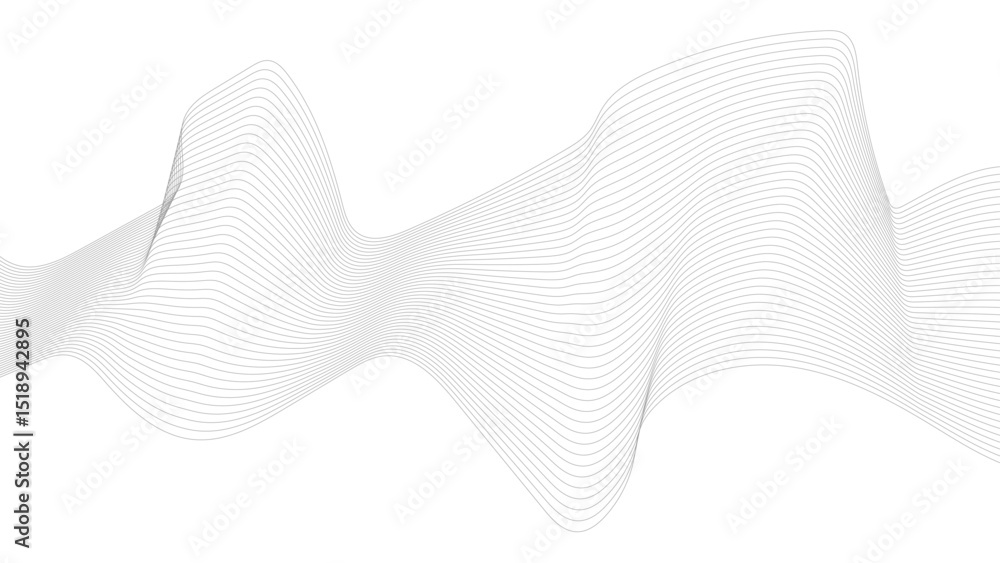 Aufkleber abstract black lines wave curve motion on white background. abstract gray line with white background