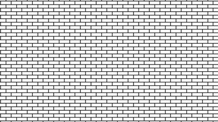 Brick wall vector art simple outline design isolated white background, White brick background texture. 