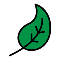 Green Leaf Vector Filled Icon Design