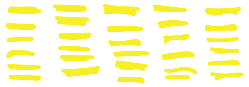 Set of black hand drawn marker pen stroke line transparent background design