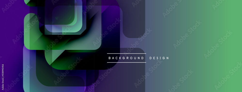 Leinwandbilder abstract geometric shapes overlap, creating vibrant gradient background. modern design elements sugg