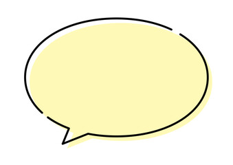 吹き出し　単体　切れている　楕円　黄色　黒縁