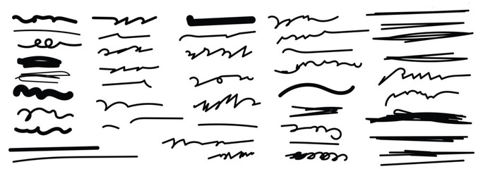 marker scribble line set