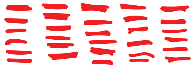 Various black vector marker and brush strokes