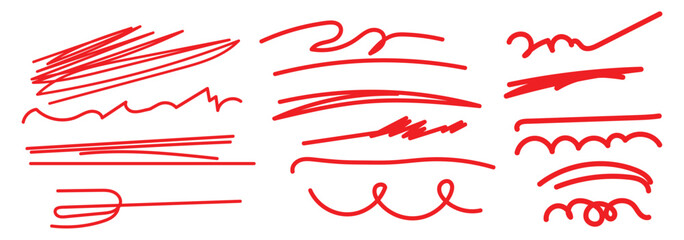 Various black vector marker and brush strokes