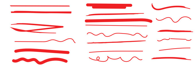 Various black vector marker and brush strokes