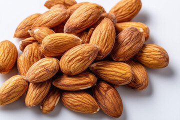Fototapeta premium Almond nuts on white background