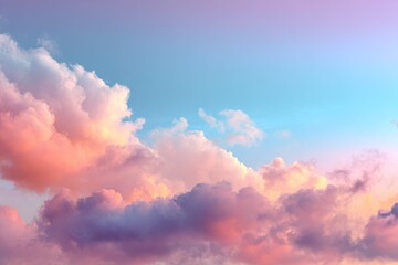 Obraz premium Colorful cloudy sky at sunset. Gradient color. Sky texture. Abstract nature background. High quality