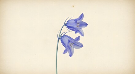 an abstract representation of bluebell on vintage paper background