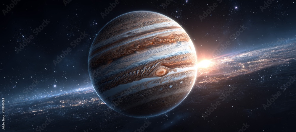 Aufkleber jupiter planet. generative ai technology.