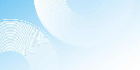 Abstract minimalist banner background, pastel colorful, blue and white gradations. Circle effect style geometric abstract design modern simple