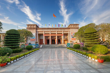 The facade of the Museum of Cultures of Vietnam's Ethnic Groups in Thai Nguyen city, an important...