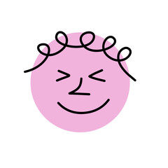 Simple Face. Happy Doodle Smile Vector, cartoon emoticon
