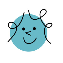 Simple Face. Happy Doodle Smile Vector, cartoon emoticon