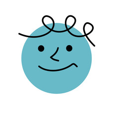 Simple Face. Happy Doodle Smile Vector, cartoon emoticon