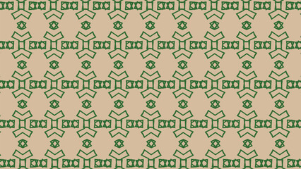 Retro vector seamless pattern with geometric shapes and floral ornament for fabric design or decorative textile